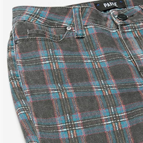 COPY - Paige Hoxton Skinny Ankle Atlantic Tartan plaid high rise jeans - Picture 5 of 7
